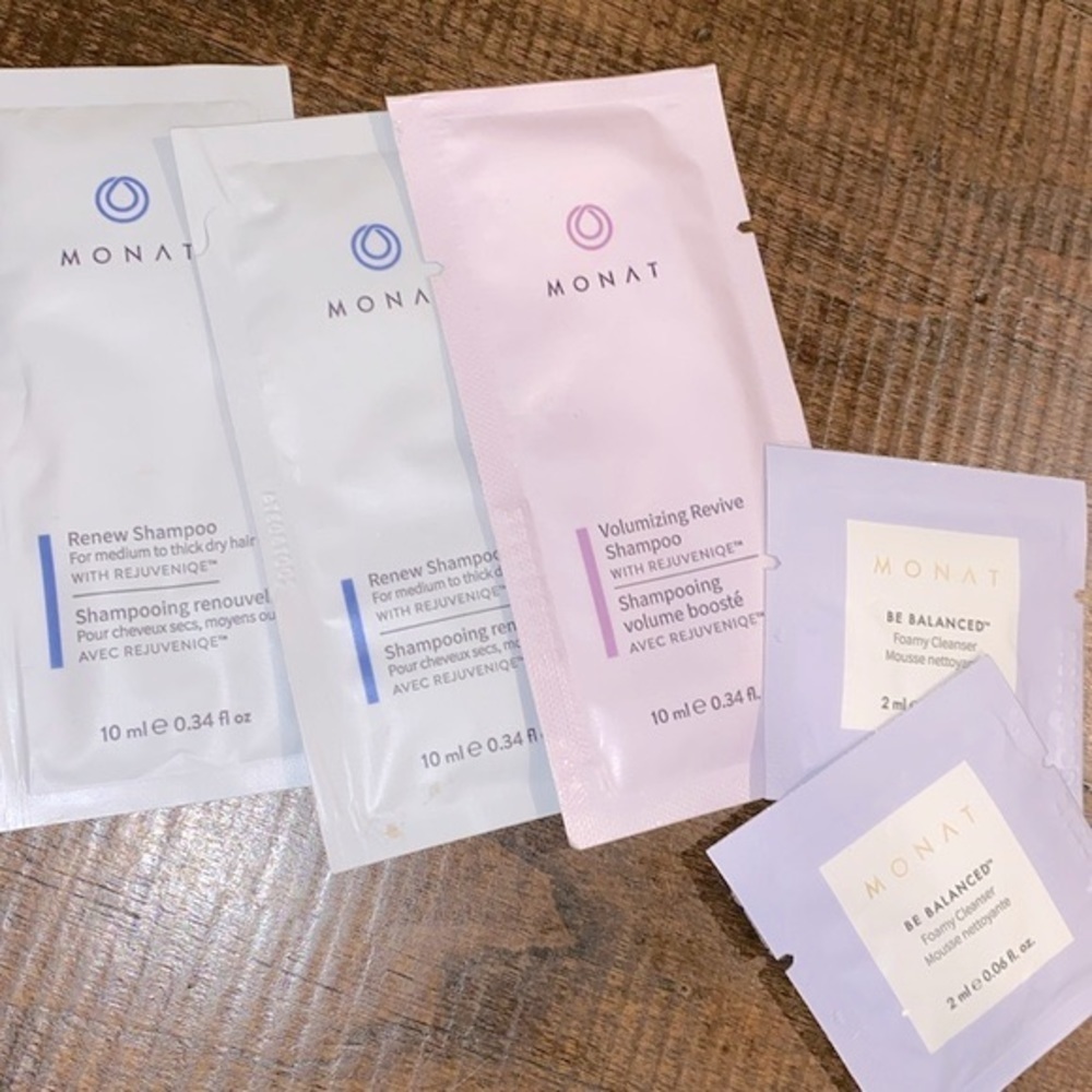 MONAT hair and beauty samples